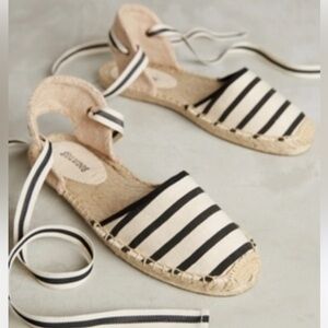 Anthropologie Soludos D’Orsay Striped Espadrille Sandals Size 8
